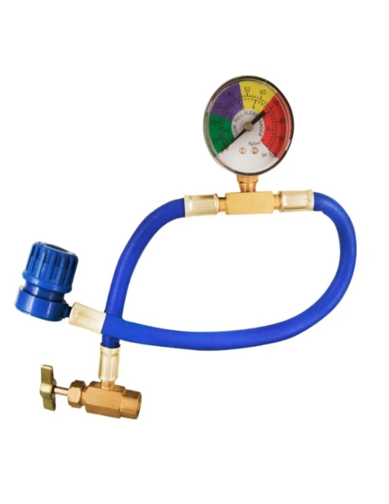 Hose with pressure gauge