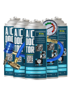 AC DOCTOR Kit de sustitución de refrigerante para aire acondicionado 5x R134a con conducto