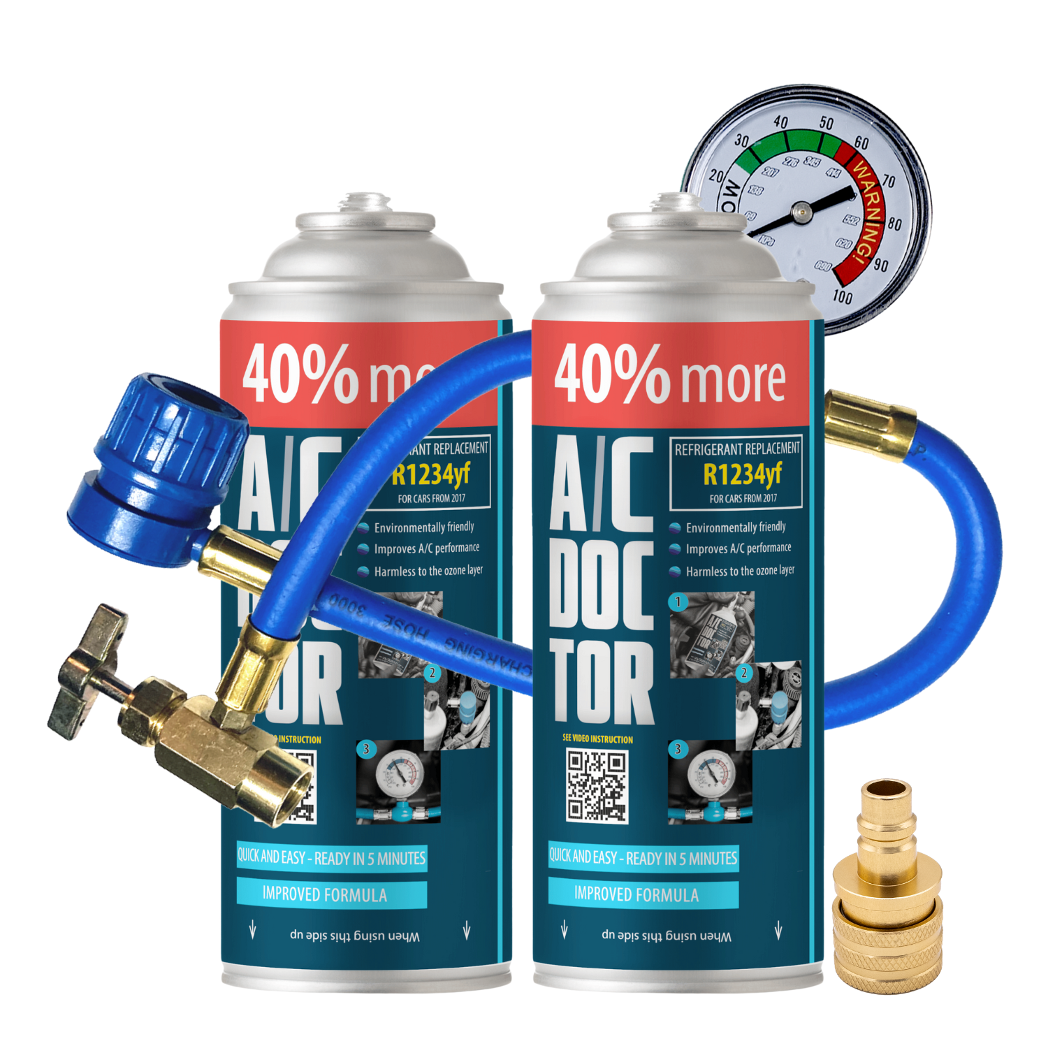 Set of 2x R1234yf XL for filling air conditioning systems from